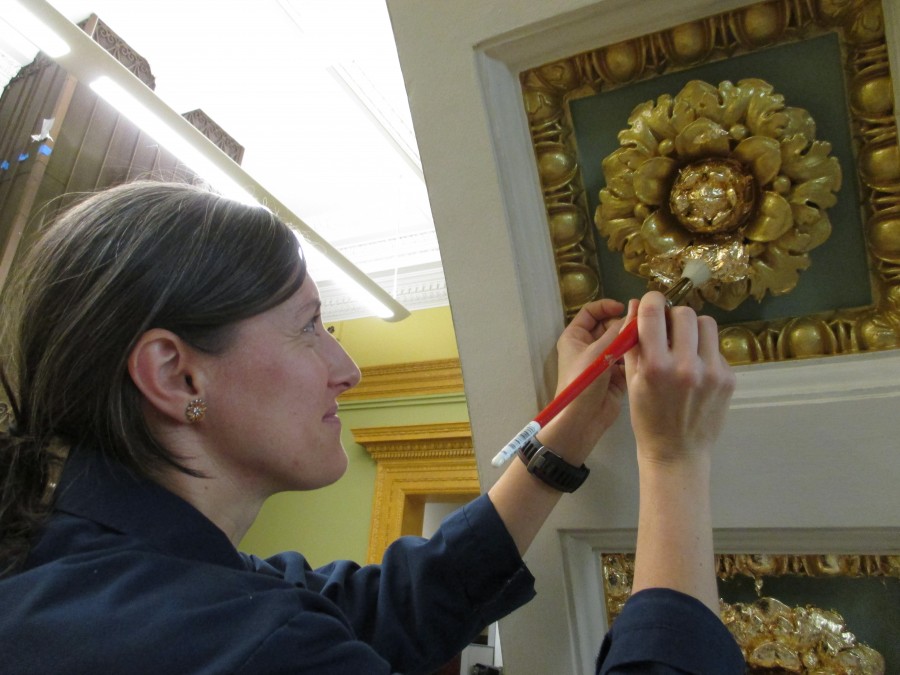 MASSACHUSETTS STATE HOUSE LIBRARY -  GOLD LEAD RESTORATION & GILDING